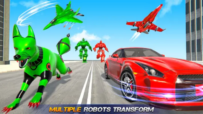 Wild Jackal Robot Transform Car War Robot Games android App screenshot 0