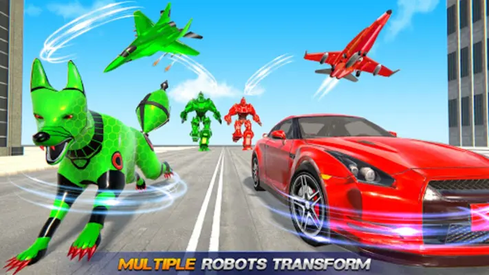 Wild Jackal Robot Transform Car War Robot Games android App screenshot 2